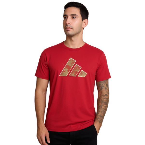Camiseta Adidas Vermelha Logo Geo Block